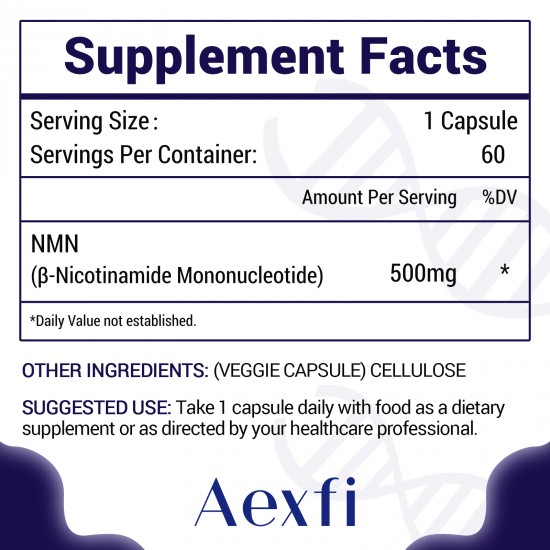 NMN Capsules 500mg (60 Count(Pack of 1)) NMN Capsules 500mg (60 Count(Pack of 1))