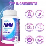 Gyriesse NMN 500mg + Trans-Resveratrol 1200mg Plus TMG 500mg (60 Softgels(Pack of 1))