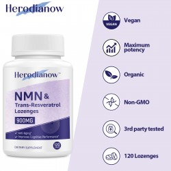 Herodianow NMN Trans-Resveratrol Supplement 900mg per bottles (120 Lozenges(Pack of 1))
