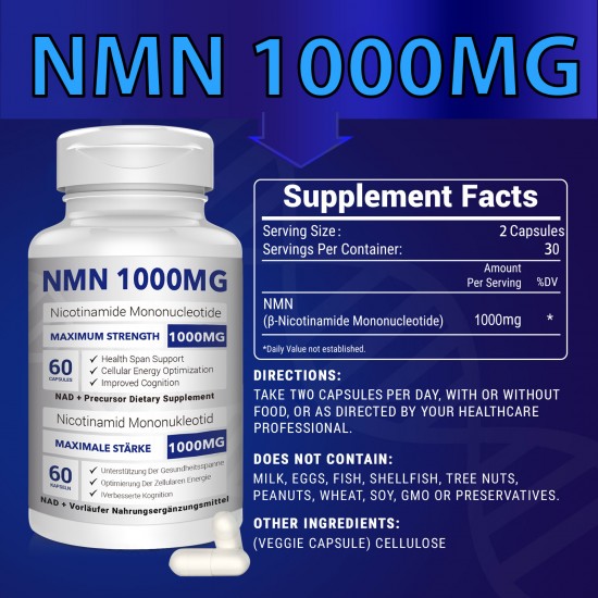 NMN PLUS 1000MG (60Count(Pack of 1)) NMN PLUS 1000MG (60Count(Pack of 1))