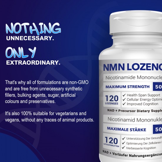 NMN Plus 500MG (120 Lozenges(Pack of 1)) NMN Plus 500MG (120 Lozenges(Pack of 1))