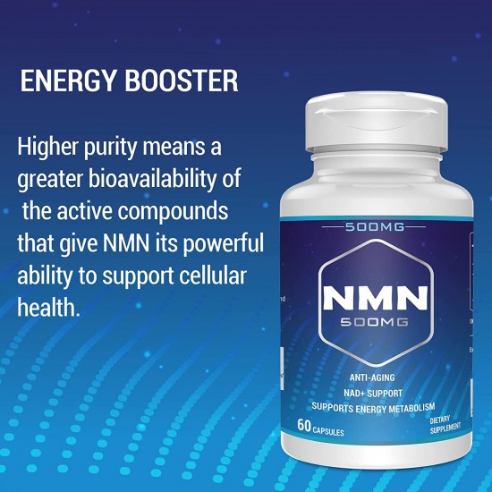 NMN Supplements 500mg Capsules (60 Count(Pack of 1) NMN Supplements 500mg Capsules (60 Count(Pack of 1)
